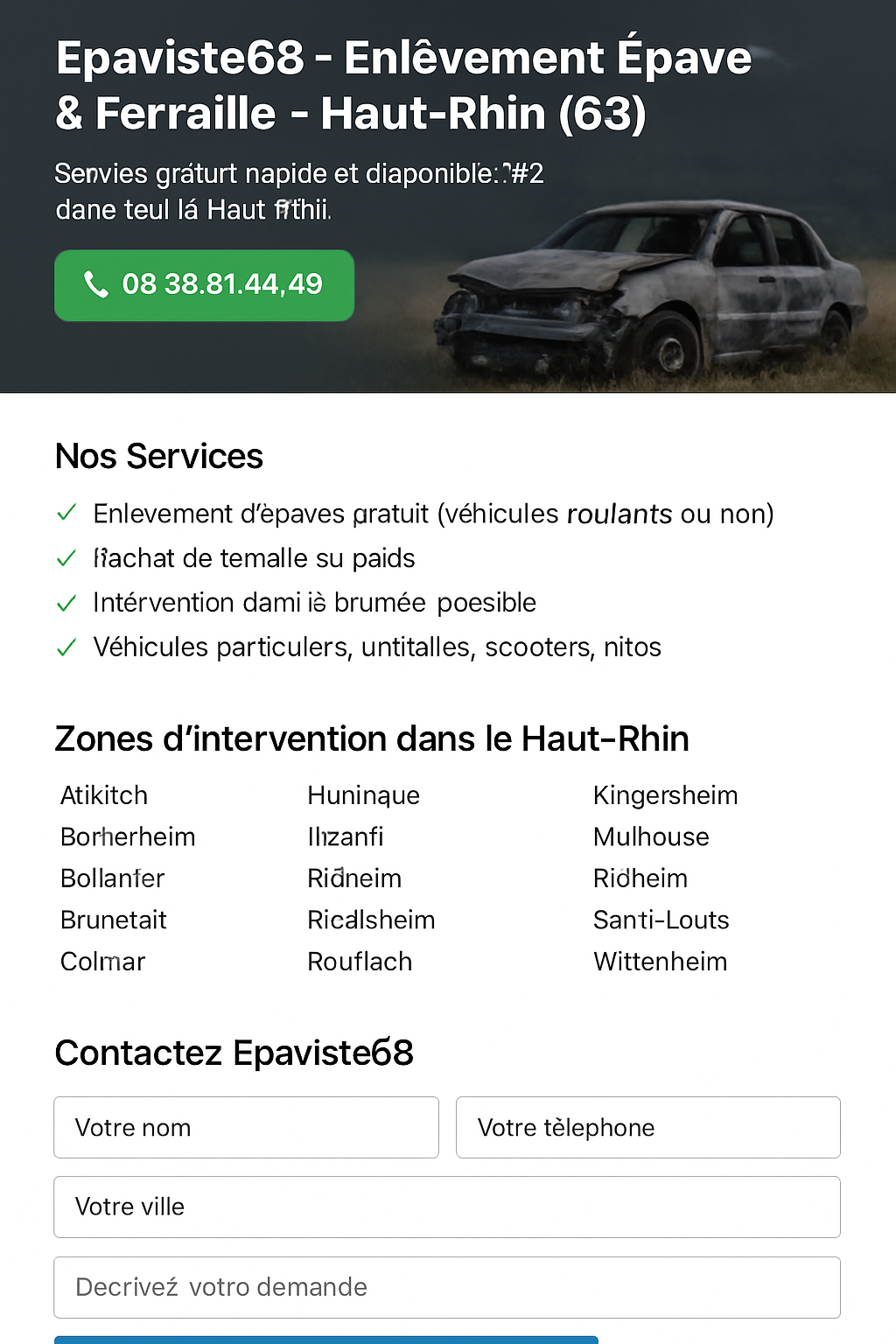 épave de voiture